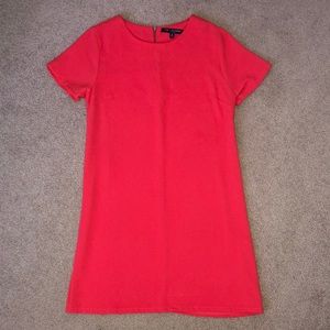 Neon coral t shirt mini dress